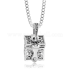 Alloy Prayer Box Urn Ashes Pendant Box Chain Necklace for Women Men&nbsp;PW-WG18929-01