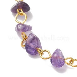 3Pcs 3 Styles Synthetic Turquoise & Natural Rose Quartz & Amethyst Chip Bead Link Chain Bracelet Making&nbsp;AJEW-JB01400