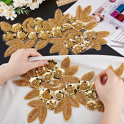 Flower Paillette Glass Seed Beaded Embroidery Cloth Sew on Appliques&nbsp;PATC-WH0008-127