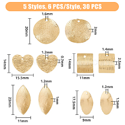 30Pcs 5 Style Brass Pendants&nbsp;KK-FH0005-03