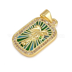 Brass Micro Pave Cubic Zirconia Pendants&nbsp;KK-D424-21C-G