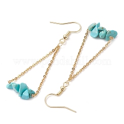 304 Stainless Steel with Synthetic Gemstone Dangle Earrings&nbsp;EJEW-JE06010-10