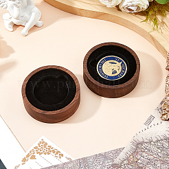 Round Wood Commemorative Coin Storage Plate&nbsp;AJEW-WH0886-21B