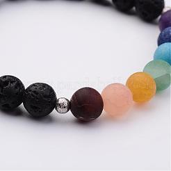 Natural Lava Rock Bead Stretch Bracelets&nbsp;BJEW-JB02508