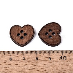 4-Hole Heart Wood Buttons&nbsp;BUTT-Q046-15B