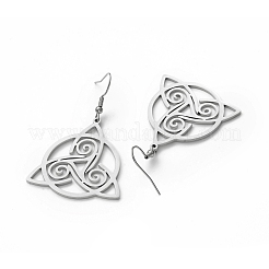 Non-Tarnish 304 Stainless Steel Sailor's Knot Dangle Earrings for Women&nbsp;EJEW-P222-06P