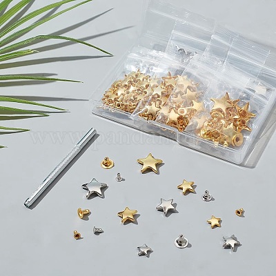 Wholesale 200Sets 6 Styles Star Shape Iron Garment Rivets - Pandahall.com