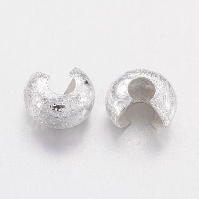 Brass Crimp Beads Covers&nbsp;KK-G016-S-NF-1