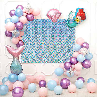 Fishscale Pattern Polyester Fabrics&nbsp;DIY-WH0304-508B-1