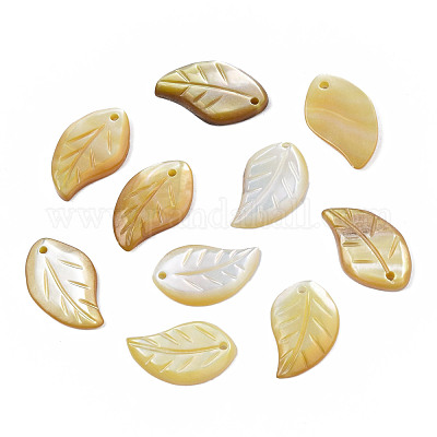 Natural Yellow Shell Pendants&nbsp;SSHEL-S258-100B-1
