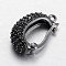 Brass Micro Pave Cubic Zirconia Enhancer Shortener Bails, Hinged Pendant Bails, with Loop, Gunmetal, 20x13x6mm, Hole: 1.5mm