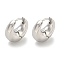 Brass Hoop Earrings, Real Platinum Plated, 13.5x6mm