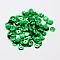 Plastic Paillette Beads, Semi-cupped Sequins Beads, Center Hole, Green, 4x0.5mm, Hole: 1mm, about 35000pcs/pound