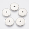 CCB Plastic Beads, Flat Round, Platinum, 18x3mm, Hole: 2.5mm, about 600pcs/500g