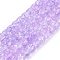Crackle Transparent Glass Beads Strands, Barrel, Lilac, 8~8.5x5.5~6.5mm, Hole: 1.2~1.4mm, about 61~64pcs/strand, 14.96~15.75 inch(38~40cm)