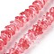 Transparent Glass Beads Strands, Flower, Indian Red, 11~12x7.5~8mm, Hole: 1.4mm, about 50pcs/strand, 11.42''(29cm)