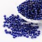 6/0 Round Silver Lined Round Hole Glass Seed Beads, Blue, 4mm, Hole: 1.5mm, about 737pcs/50g