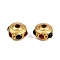 Matte Gold Color Brass Bumpy Beads, with Enamel, Long-Lasting Plated, Rondelle, Colorful, 8x5.5mm, Hole: 1.8mm