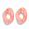 Opaque Spray Painted Acrylic Linking Rings, Quick Link Connectors, for Curb Chains Making, Twist, Light Salmon, 30x21x6mm, Inner Diameter: 16x8mm