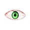 Halloween Translucent Resin Decoden Cabochons, Evil Eye, Spring Green, 7x14x3mm
