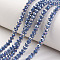 Electroplate Glass Beads Strands, Opaque Solid Color, AB Color Plated, Faceted, Rondelle, Steel Blue, 2.3~2.7x2mm, Hole: 0.4mm, about 135~140pcs/strand, 26~27cm