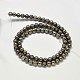 Natural Pyrite Round Beads Strands&nbsp;G-F197-10-10mm-3