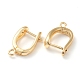 U Shape Brass Hoop Earring Findings with Latch Back Closure&nbsp;KK-J278-39G-4