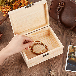 Wood Keepsake Box Gift Cases with Metal Clasps and Hinged Lid&nbsp;CON-CL0001-11