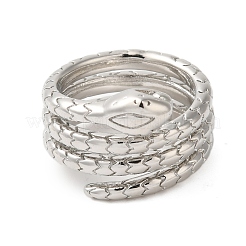 Snake Brass Finger Rings for Women&nbsp;RJEW-A048-27P