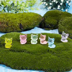 30Pcs 6 Colors Luminous Resin Fox Display Decoration&nbsp;CRES-DR0001-04