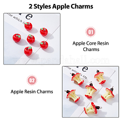 40Pcs 2 Styles Teachers' Day Resin Pendants&nbsp;RESI-DC0001-17