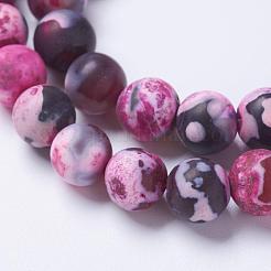 Natural Fire Crackle Agate Bead Strands&nbsp;G-E393-8mm-08C