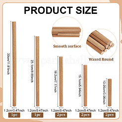 8Pcs 5 Styles DIY Craft Wood Round Sticks&nbsp;DIY-BC0016-86B
