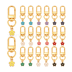 20Pcs 10 Colors Flower Alloy Enamel Pendant Decorations&nbsp;HJEW-PH02139