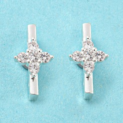 Rack Plating Brass Micro Pave Clear Cubic Zirconia Multi-strand Links&nbsp;KK-F864-05S