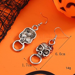 Alloy Skull Dangle Earrings&nbsp;NN1377
