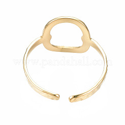 304 Stainless Steel Oval Open Cuff Ring&nbsp;RJEW-T023-81G