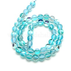 Synthetic Moonstone Beads Strands&nbsp;G-F143-6mm-07