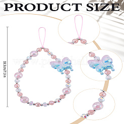 1Pc Butterfly Acrylic Mobile Straps for Women&nbsp;AJEW-LP0006-09