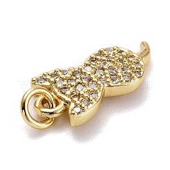 Brass Micro Pave Clear Cubic Zirconia Charms&nbsp;ZIRC-E165-09G