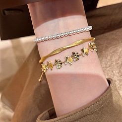 Brass Micro Pave Clear Cubic Zirconia Link Chain Bracelets for Women&nbsp;WG3120E-02