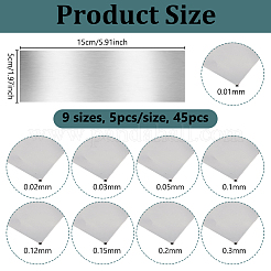 45Pcs 9 Styles 304 Stainless Steel Sheets&nbsp;AJEW-OC0016-20