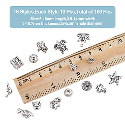160Pcs 16 Style Tibetan Style Alloy Beads&nbsp;TIBEB-HY0001-04