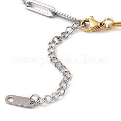 304 Stainless Steel Paperclip Chain Necklaces for Women&nbsp;STAS-Z101-05GP