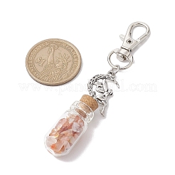 Glass Wishing Bottle with Gemstone Chip inside Pendant Decorations&nbsp;GG-CJ47ED