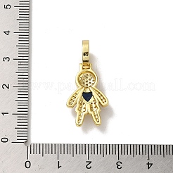 Rack Plating Brass Micro Pave Clear Cubic Zirconia Pendants&nbsp;KK-R158-02B-G