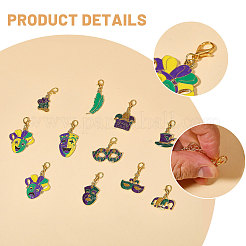 15Pcs Carnival Alloy Enamel Pendant Decorations&nbsp;HJEW-CA00095