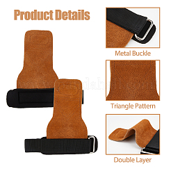 Velvet leather & Polyester Exercise Hand Protector&nbsp;AJEW-WH0165-44