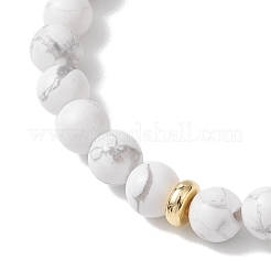 3Pcs Natural Howlite & Selenite & Quartz Crystal Round Beads Stretch Bracelets for Women&nbsp;BJEW-JB13058