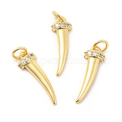 Rack Plating Brass Micro Pave Cubic Zirconia Pendants&nbsp;KK-K270-12G